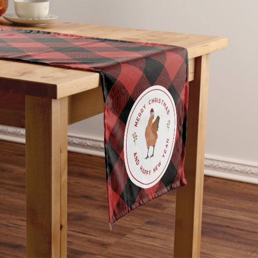 Weihnachtsbüffalo Kariert Kurzer Tischläufer (Beispiel)