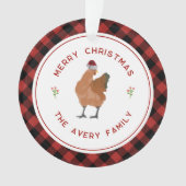 Weihnachtsbüffalo Kariert Ornament (Vorderseite)