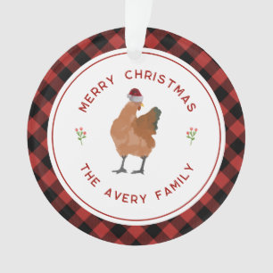 Weihnachtsbüffalo Kariert Ornament