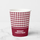 Weihnachtsbüffel kariert rot und weiß pappbecher (Rückseite)