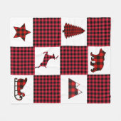 Weihnachtsbüffel-karierte Decke (Vorderseite (Horizontal))