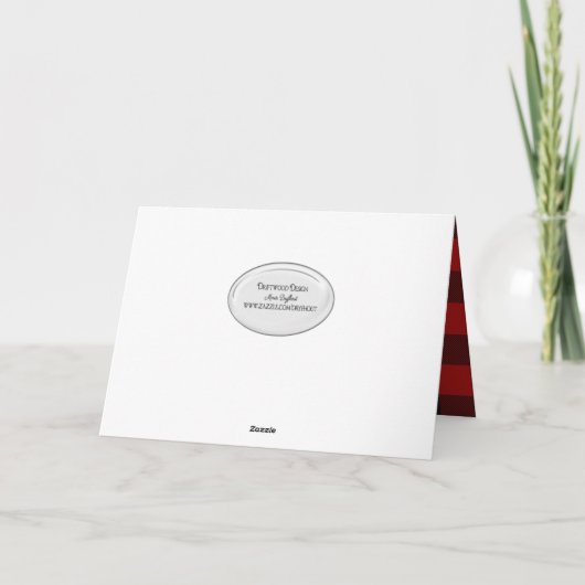 Weihnachtsbüffel karierter Glaubenstext Feiertagskarte (Rückseite)