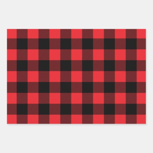Weihnachtsbüffel - Kariertes Wrapping Paper Geschenkpapier Set (Vorderseite)