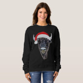 Weihnachtsbüffel mit einer festlichen Weihnachtsma Sweatshirt (Vorne ganz)