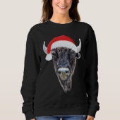 Weihnachtsbüffel mit einer festlichen Weihnachtsma Sweatshirt (Vorderseite)