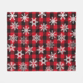 Weihnachtsbüffel Rote Schneeflocken kariertes Must Fleecedecke (Vorderseite (Horizontal))