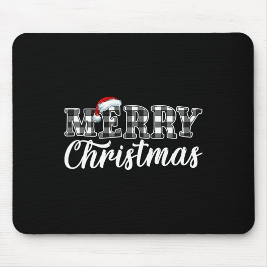 Weihnachtsbüffel Schwarz und Weiß Kariert für Männ Mousepad (Vorne)