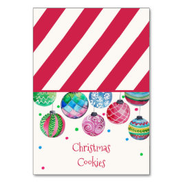 Weihnachtsbüffet mit Lebensmitteletiketten Tischnummer