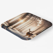 Weihnachtsbühne im Winterwald Pappteller (Gewinkelt)