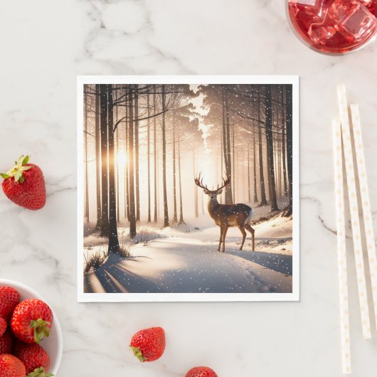 Weihnachtsbühne im Winterwald Serviette (Beispiel)