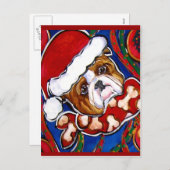 Weihnachtsbulldog Feiertagspostkarte (Vorne/Hinten)
