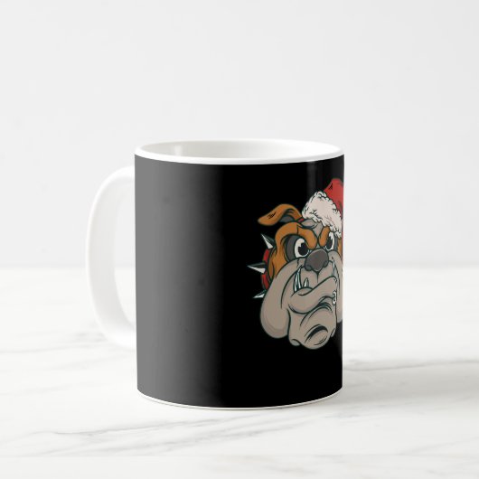 Weihnachtsbulldog Kaffeetasse (Vorderseite Links)