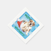 Weihnachtsbulldog Serviette (Ecke)