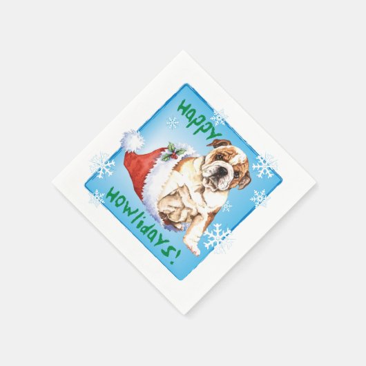 Weihnachtsbulldog Serviette (Ecke)