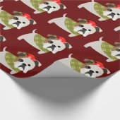 Weihnachtsbulldogge Geschenkpapier (Ecke)