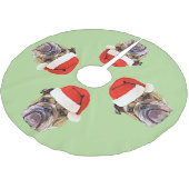Weihnachtsbulldoggen-Baumrock Polyester Weihnachtsbaumdecke (Schrägansicht)