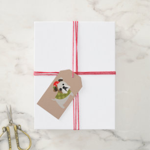 Weihnachtsbulldoggen-Geschenk-Umbauten Geschenkanhänger