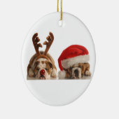 Weihnachtsbulldoggen-Verzierung Keramik Ornament (Rechts)
