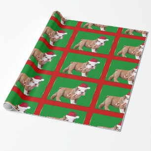 Weihnachtsbulldoggenwelpen-Geschenk-Packpapier Geschenkpapier