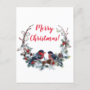 Weihnachtsbullfinch Feiertagspostkarte