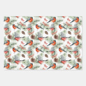 Weihnachtsbullfinch Geschenkpapier Set (Vorderseite 2)