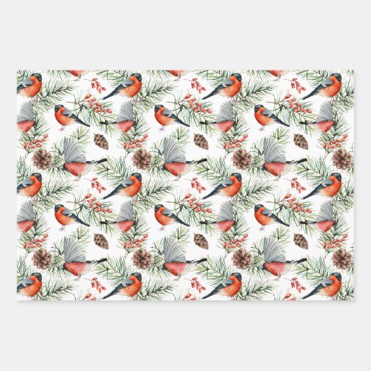 Weihnachtsbullfinch Geschenkpapier Set (Vorderseite 2)