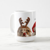 Weihnachtsbullhunde Kaffeetasse (Vorderseite Links)