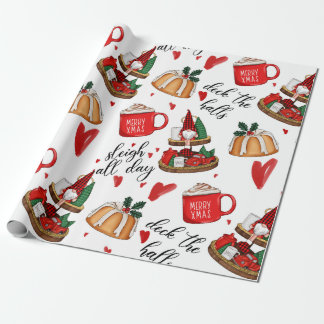 Weihnachtsbummel, Kuchen, Niedliches Schlagpapier Geschenkpapier