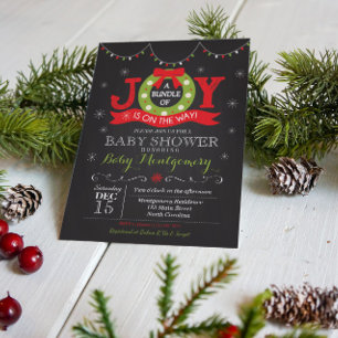 Weihnachtsbundle Joy Baby Shower Einladung