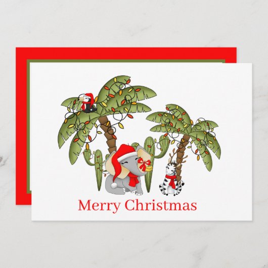 Weihnachtsbungtiere Feiertagskarte (Vorne/Hinten)