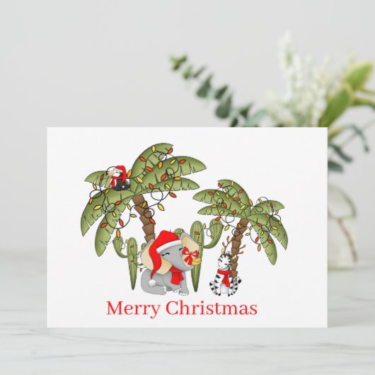 Weihnachtsbungtiere Feiertagskarte (Stehend Vorderseite)