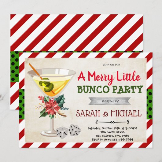 Weihnachtsbunko-Party Einladung (Vorne/Hinten)