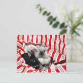 Weihnachtsbunnies Feiertagspostkarte (Stehend Vorderseite)