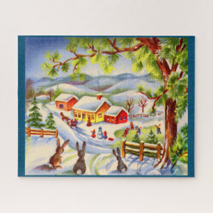 Weihnachtsbunnies sehen Weihnachten Puzzle