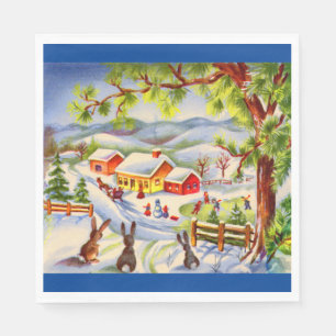 Weihnachtsbunnies sehen Weihnachten Serviette