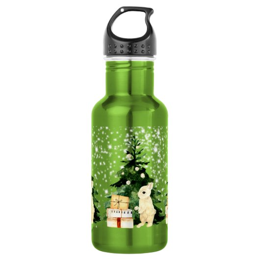 Weihnachtsbunny Edelstahlflasche (Vorderseite)
