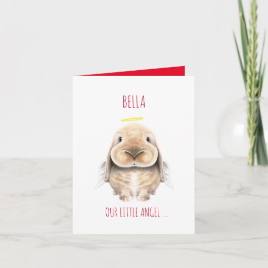 Weihnachtsbunny Engel, Personalisierte Weihnachtsk Karte (Vorderseite)