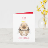 Weihnachtsbunny Engel, Personalisierte Weihnachtsk Karte (Gelbe Blume)