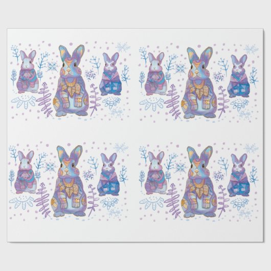 Weihnachtsbunny Geschenkpapier (Flach)