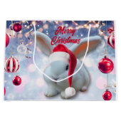 Weihnachtsbunny Große Geschenktüte (Vorderseite)