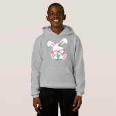 Weihnachtsbunny, Hipster Bunny, Sonnenschein mit B Hoodie (Vorne ganz)