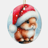 Weihnachtsbunny Keramik Ornament (Links)
