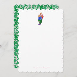 Weihnachtsbunny mit Paisley Mitteilungskarte