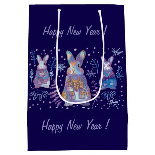 Weihnachtsbunny Mittlere Geschenktüte (Rückseite)