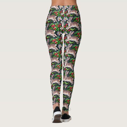 Weihnachtsbunny Rabbit Berries Leggings (Rückseite)