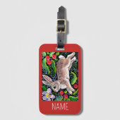 Weihnachtsbunny Rabbit Red Luggage Tag Persönlich Gepäckanhänger (Vorderseite Vertikal)