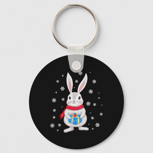 Weihnachtsbunny Rabbit Weihnachtskinder Schlüsselanhänger (Vorderseite)