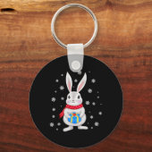 Weihnachtsbunny Rabbit Weihnachtskinder Schlüsselanhänger (Vorderseite)