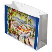 Weihnachtsbuntbarsche sehen Weihnachten Große Geschenktüte (Rückseite Schrägansicht)