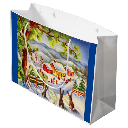 Weihnachtsbuntbarsche sehen Weihnachten Große Geschenktüte (Rückseite Schrägansicht)